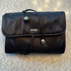 Coach Satin Jewelry Travel Case. Black.